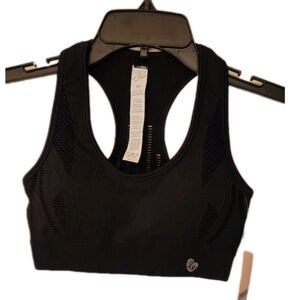 Ellie Activewear Racerback Black Laser Cut Sports Bra Size XS